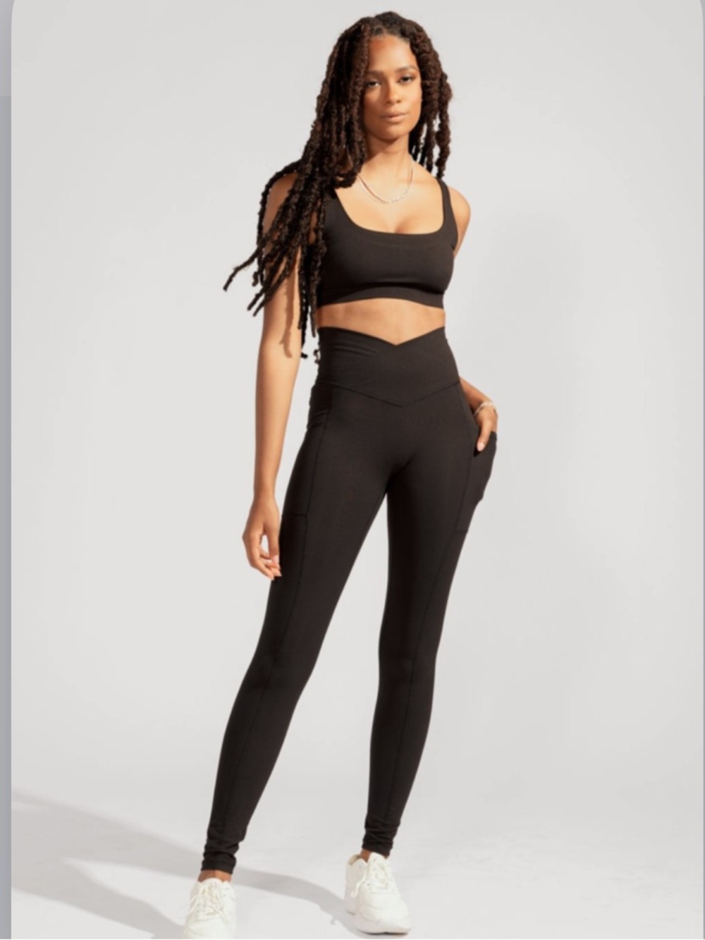 POPFLEX Black Crisscross V-Waist Leggings